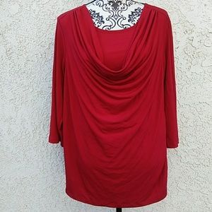 Lane Bryant Red Drape Neck Top Size 14/ 16W